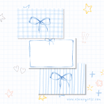 Blue Coquette Bow Postcards | Elaine Girls