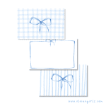 Blue Coquette Bow Postcards Set - Image 2
