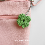 Crochet Lucky Clover Bag Charm - Image 2