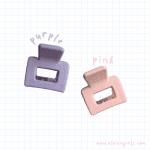 Candy Mini Claws: 2-Pack Cute Square Hair Claw Clips — Purple and Pink
