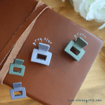 Candy Mini Claws: 2-Pack Cute Square Hair Claw Clips — Grey Blue and Green