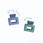 Candy Mini Claws: 2-Pack Cute Square Hair Claw Clips — Green and Grey Blue
