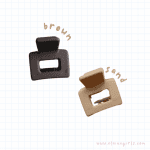 Candy Mini Claws: 2-Pack Cute Square Hair Claw Clips — Sand and Brown