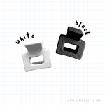 Candy Mini Claws: 2-Pack Cute Square Hair Claw Clips — Black and White