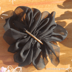 Chiffon Blossom Hairpin — Black