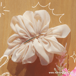 Chiffon Blossom Hairpin — Beige