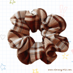 Chestnut Check XXL Scrunchie | Elaine Girls