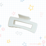 Matte Large Sweet Square Hair Claw | White