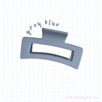 Matte Medium Sweet Square Hair Claw | Grey Blue