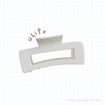 Matte Medium Sweet Square Hair Claw | White