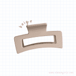 Matte Medium Sweet Square Hair Claw | Beige