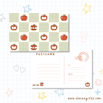 Apple Checkered Postcard | Elaine Girls