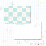 Blue Ribbon Checkered Postcard | Elaine Girls