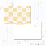 Orange Ribbon Checkered Postcard | Elaine Girls