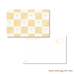 Orange Ribbon Checkered Postcard | Elaine Girls