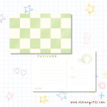 Green Checkered Postcard | Elaine Girls