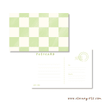 Green Checkered Postcard | Elaine Girls