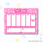 Pink Hearts Weekly Notepad | Elaine Girls