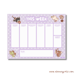 Lilac Polka Dot Sweets Weekly Planner Notepad 8.5" x 11" - Image 2