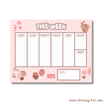 Pink Polka Dots Sweets Weekly Planner Notepad 8.5" x 11" - Image 2