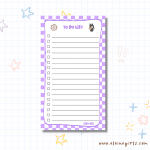 Cat's Tall Checkered Notepad 4.25" x 7.5" | Elaine Girls