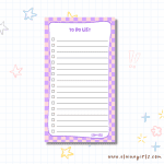 Tall Cute Checkered Notepad 4.25" x 7.5" | Elaine Girls
