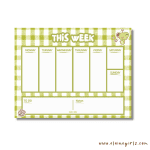 Frog's Weekly Gingham Notepad 8.5" x 11" - Image 2