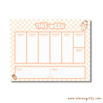 Bun's Weekly Checkered Notepad 8.5" x 11" - Image 2