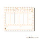 Bun's Weekly Gingham Notepad 8.5" x 11" - Image 2