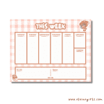 Cow's Weekly Gingham Notepad 8.5" x 11" - Image 2