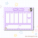 Cat's Weekly Checkered Notepad | Elaine Girls