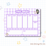 Cat's Weekly Gingham Notepad | Elaine Girls