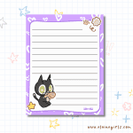 Cat's Classic Hearts Notepad 4.25" x 5.5" | Elaine Girls