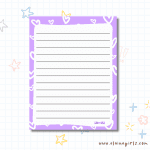 Lilac Hearts 4.25 x 5.5 Notepad | Elaine Girls