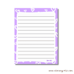Lilac Hearts Classic Notepad 4.25" x 5.5" - Image 2
