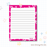 Pink Hearts 4.25 x 5.5 Notepad | Elaine Girls