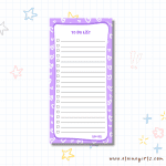 Lilac Hearts 4.25 x 8.5 Tall Notepad | Elaine Girls