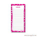 Pink Hearts Standard Notepad 4.25" x 8.5" - Image 2
