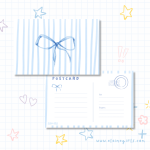 Striped Blue Coquette Postcard