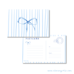 Striped Blue Coquette Postcard - Image 2