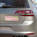 This Car Runs on Matcha bumper sticker with pink and green design, matcha drinks, and tea accessories by Elaine Girls