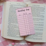 Pink Reading Log Bookmark - Image 2