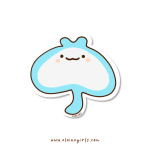 Manta Ray vinyl sticker featuring a cute smiling blue and white manta ray character by Elaine Girls