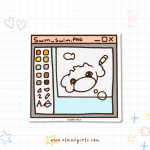 Windows Paint Cow vinyl sticker featuring a cow drawing inside a retro computer paint program window by Elaine Girls
