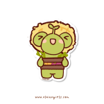 Garden Frog vinyl sticker featuring a cute green frog character carrying a crate of garden vegetables by Elaine Girls