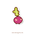 Mini tomato sticker flake featuring a cute illustrated tomato character measuring approximately 0.5 inches by Elaine Girls