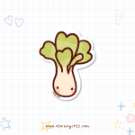Bok Choy vinyl sticker featuring a cute illustrated bok choy character by Elaine Girls