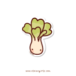 Bok Choy vinyl sticker featuring a cute illustrated bok choy character by Elaine Girls