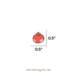Mini tomato sticker flake featuring a cute illustrated tomato character measuring approximately 0.5 inches by Elaine Girls