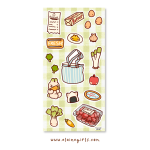 Grocery Day deco sticker sheet featuring groceries, produce, shopping bag, receipt, and cute food illustrations by Elaine Girls